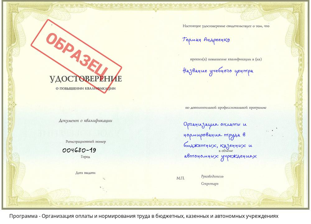 Организация оплаты и нормирования труда в бюджетных, казенных и автономных учреждениях Великий Новгород