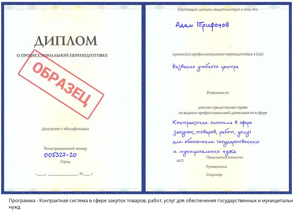 Контрактная система в сфере закупок товаров, работ, услуг для обеспечения государственных и муниципальных нужд Великий Новгород