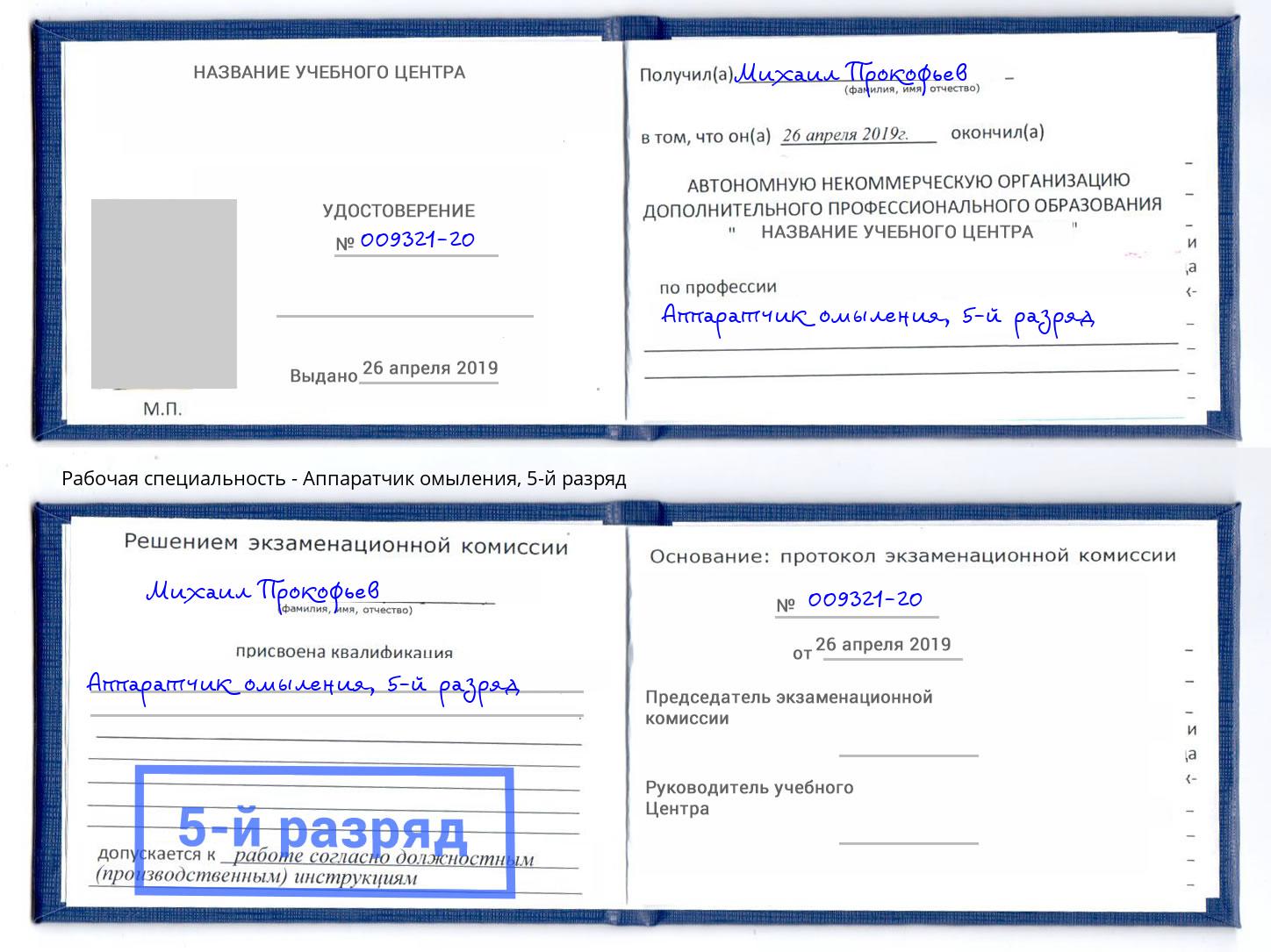 корочка 5-й разряд Аппаратчик омыления Великий Новгород