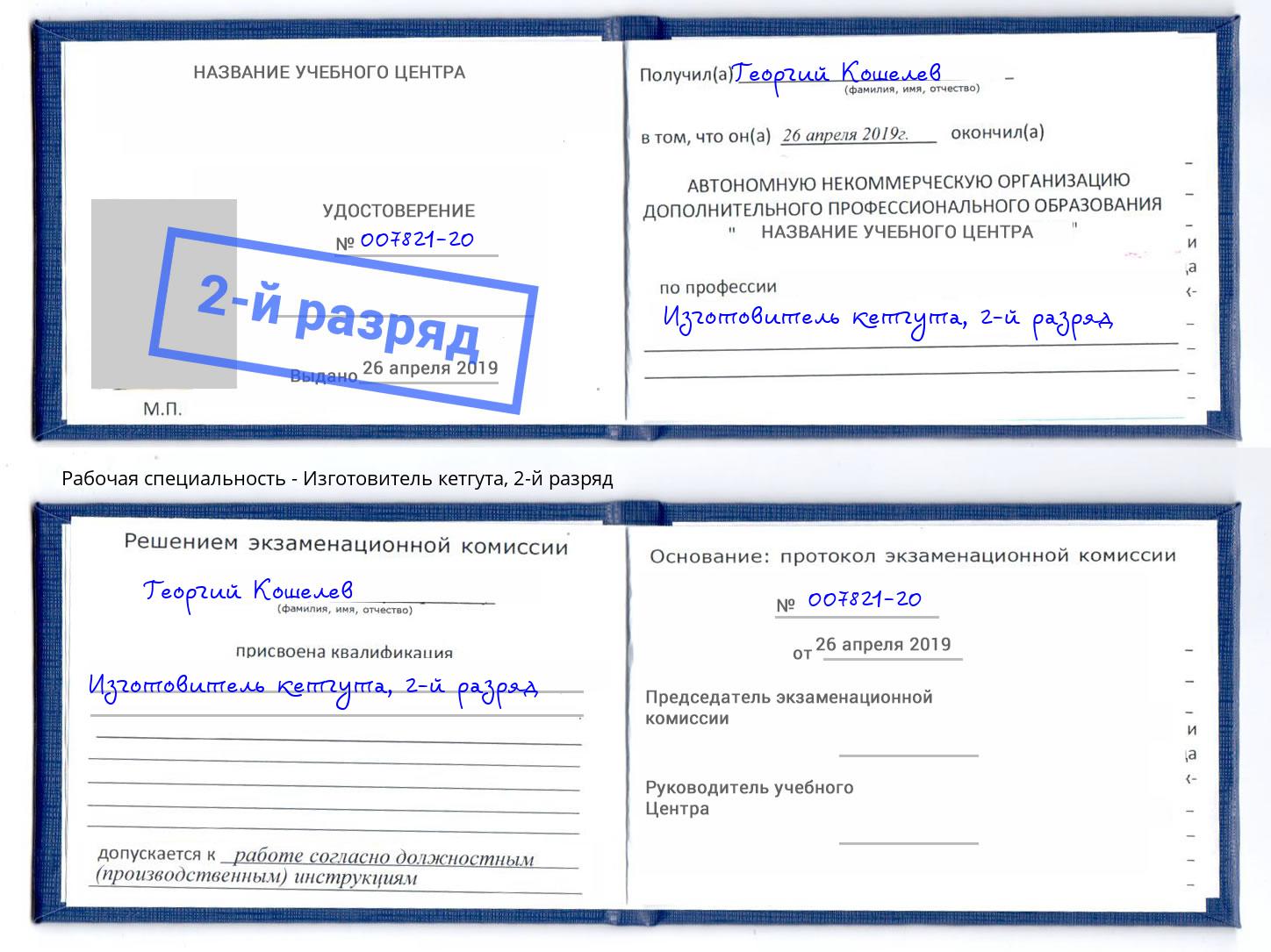 корочка 2-й разряд Изготовитель кетгута Великий Новгород