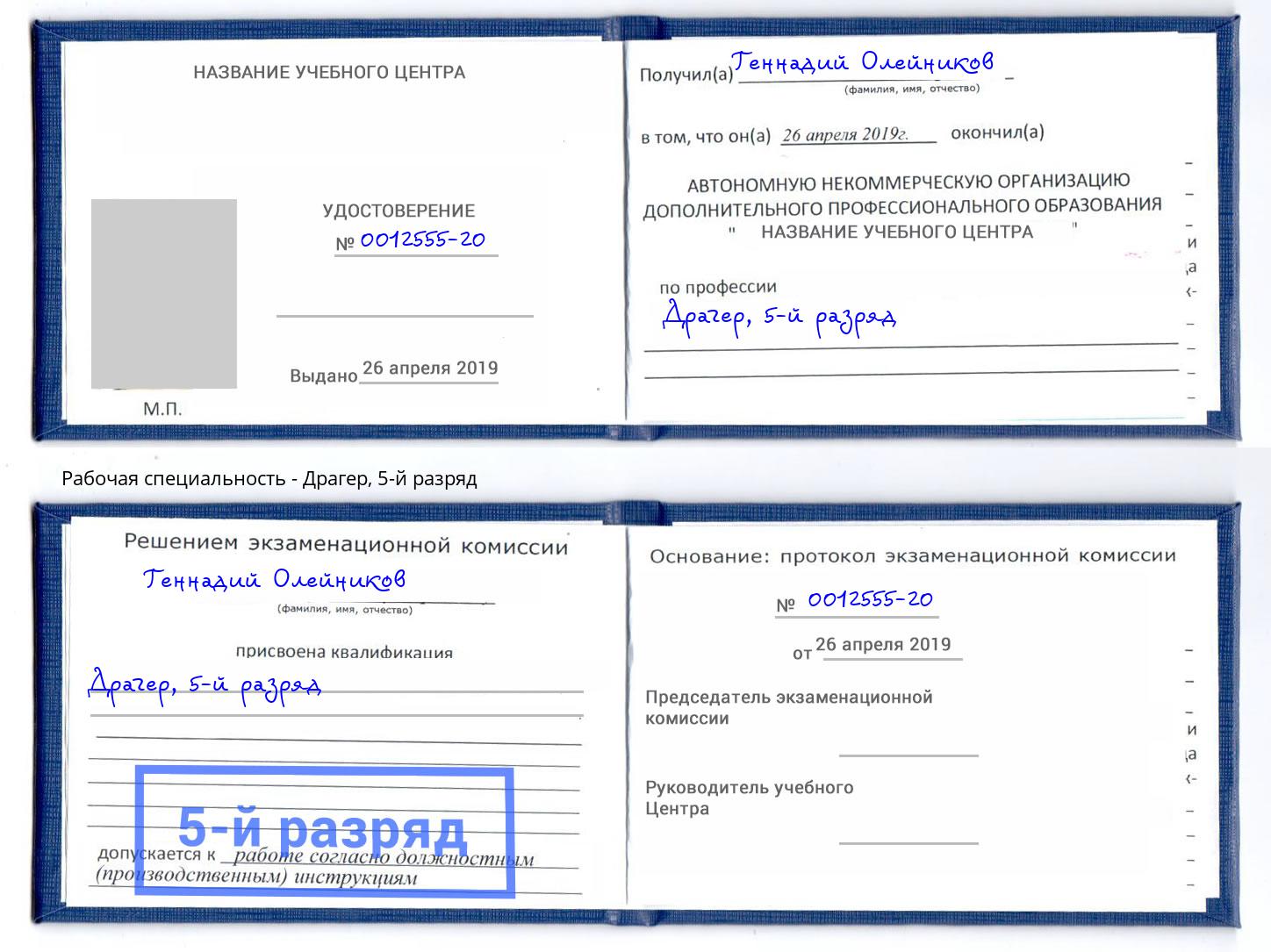 корочка 5-й разряд Драгер Великий Новгород