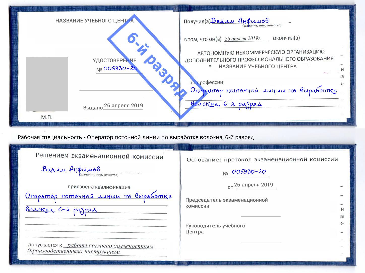 корочка 6-й разряд Оператор поточной линии по выработке волокна Великий Новгород